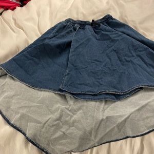 nununu high low denim skirt